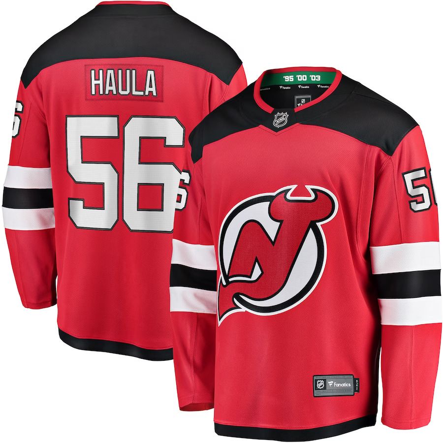 Men New Jersey Devils #56 Erik Haula Fanatics Branded Red Home Breakaway Player NHL Jersey